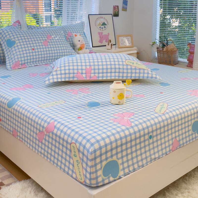 100%Cotton Bed Sheets Flower Printed Fitted Sheets For Bed Sábanas Para Camaqueen/King Bed Sheet Cotton(Without Pillowcase)