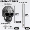 Fresh 12Pcs Skull Rivets Studs For Clothing, Gothic Style Skull Head Buttons Screws With Drilling Tool, 3D Skeleton Pins
