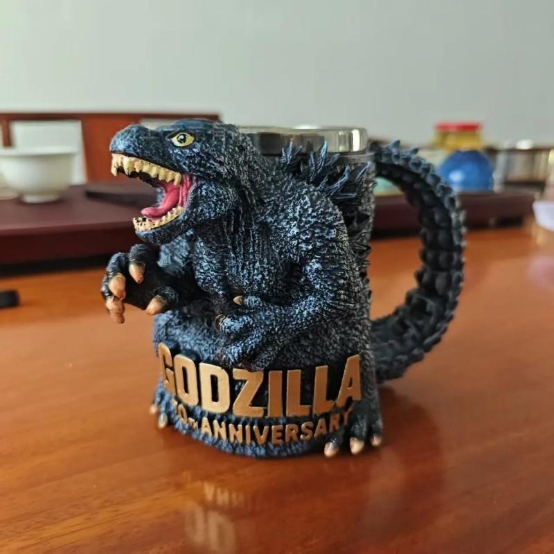 Tazza 3D Anime Godzilla 70° Anniversario Mostro Occidentale Drago Marchio Tazza da Caffè Cartone Animato Tazza in Acciaio Inossidabile Tazza da Birra o Giocattoli Figure