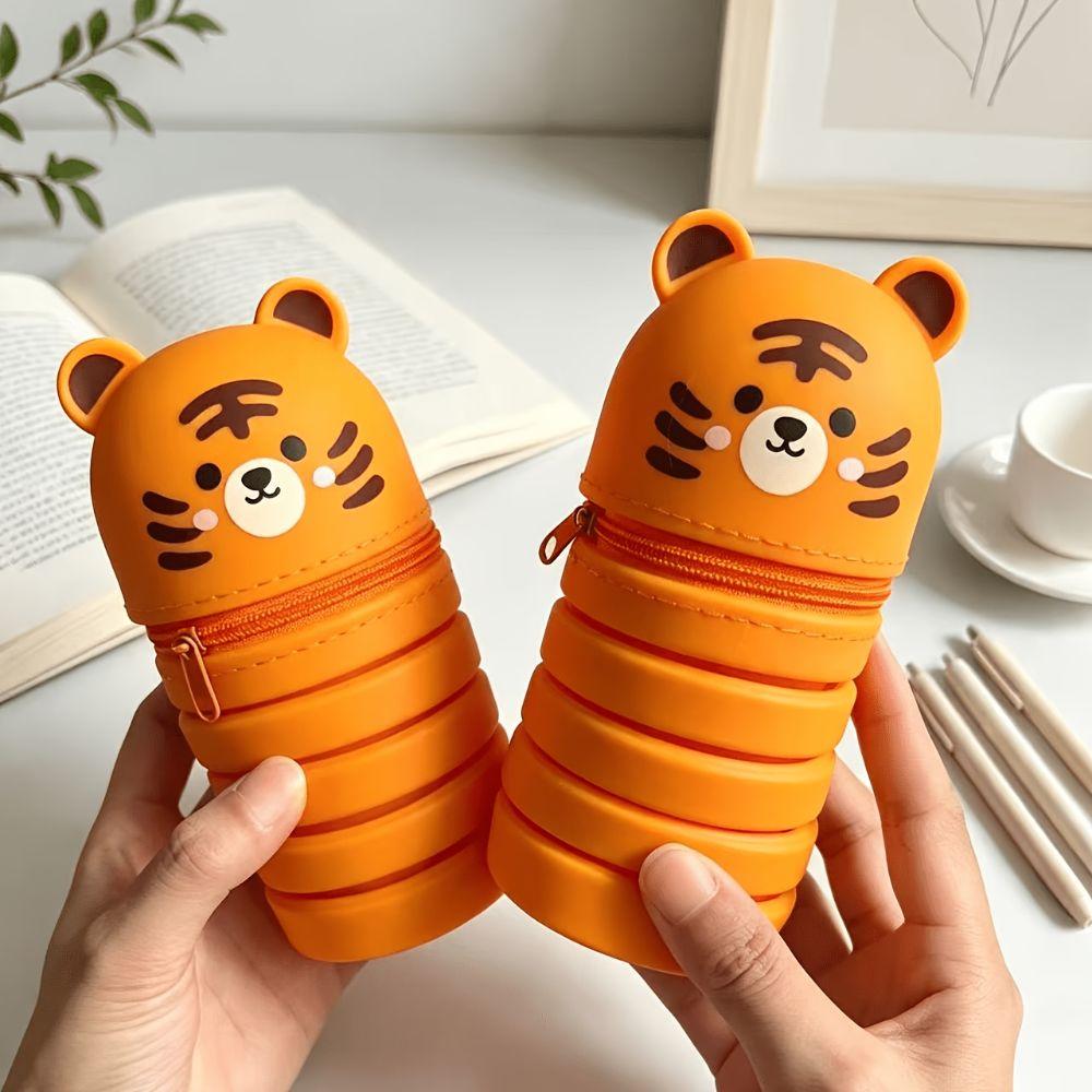 Silicone Material Upright Desk Organizer Upright Design Desk Storage Box For Kids