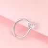 S925 Sterling Silver Adjustable Six-Prong Diamond Simulated Ring for Women - Elegant, Light Luxury Proposal Jewelry