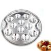 Escargot Plate 12-Holes Stainless Steel Snail Mushroom Escargot Baking Plate Dishes for Escargot