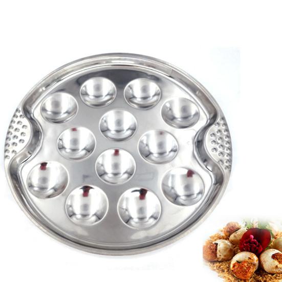 Escargot Plate 12-Holes Stainless Steel Snail Mushroom Escargot Baking Plate Dishes for Escargot