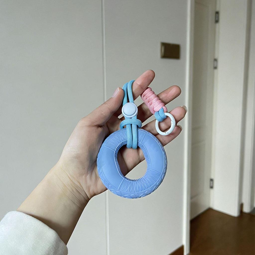 Silicone Hand Grip Ring Fidget Keychain Carabiner Lanyard Portable Hand Trainer Key Chain Arm Strength Training Finger Exercise