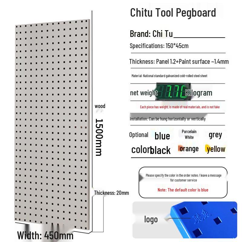Chitu Perforated Pegboard Hardware Storage Rack with Hooks
