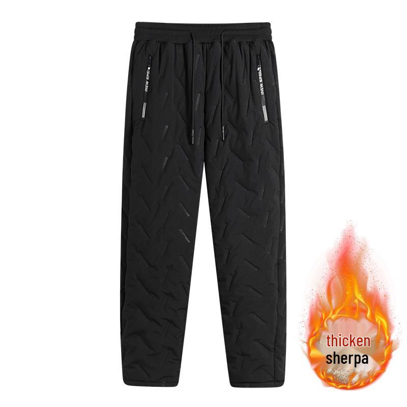 Completo invernale da uomo in cotone: Spesso Caldo Cappotto e Pantaloni in Montone Set Due Pezzi