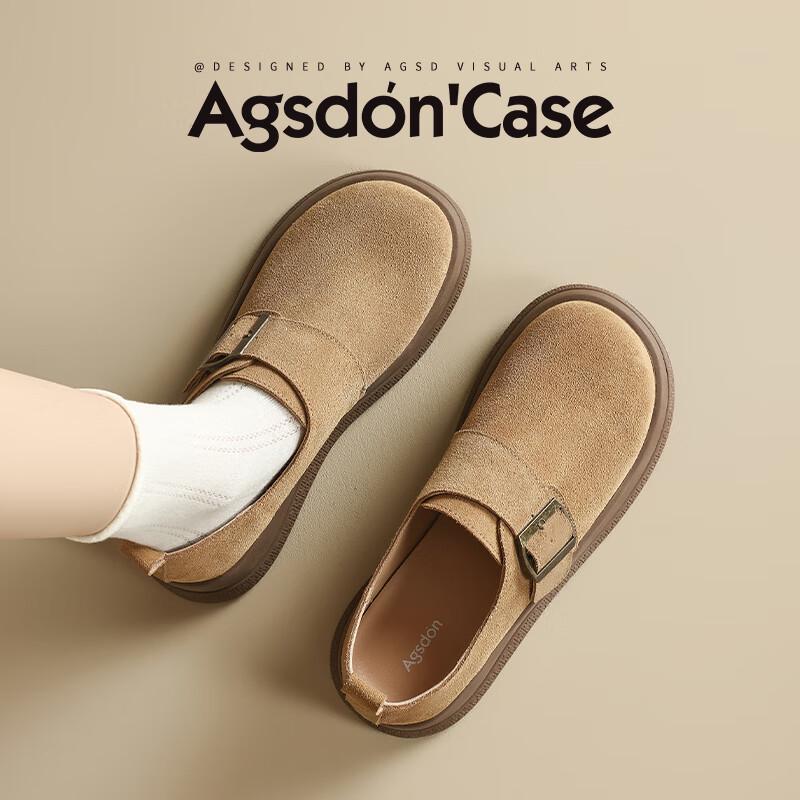 Agsdon Women s Retro Thick-soled Slip-on Loafers 35