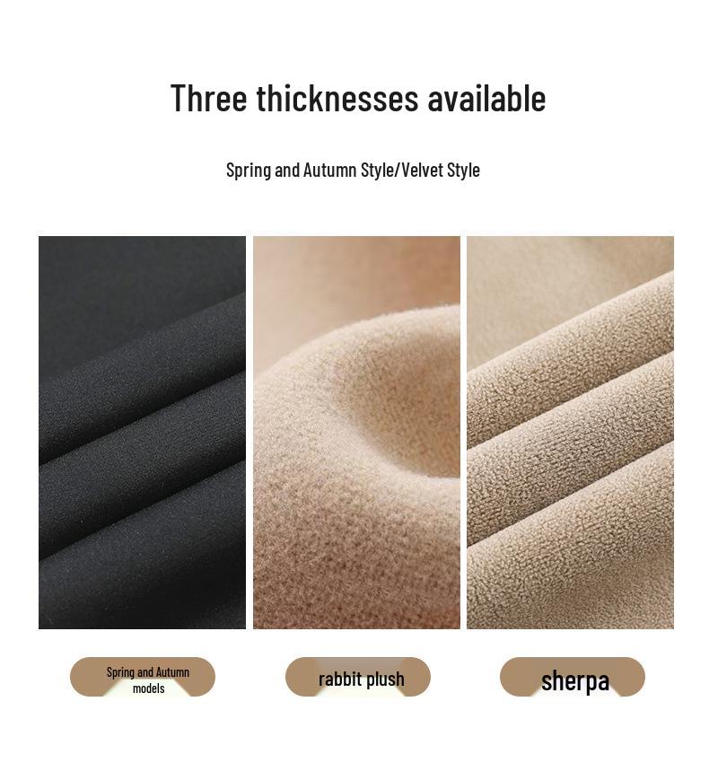 Women's High-Waist Zipper Tummy Control Pants with Shark Skin Texture - Autumn/Winter Velvet Bodycon Base Layer