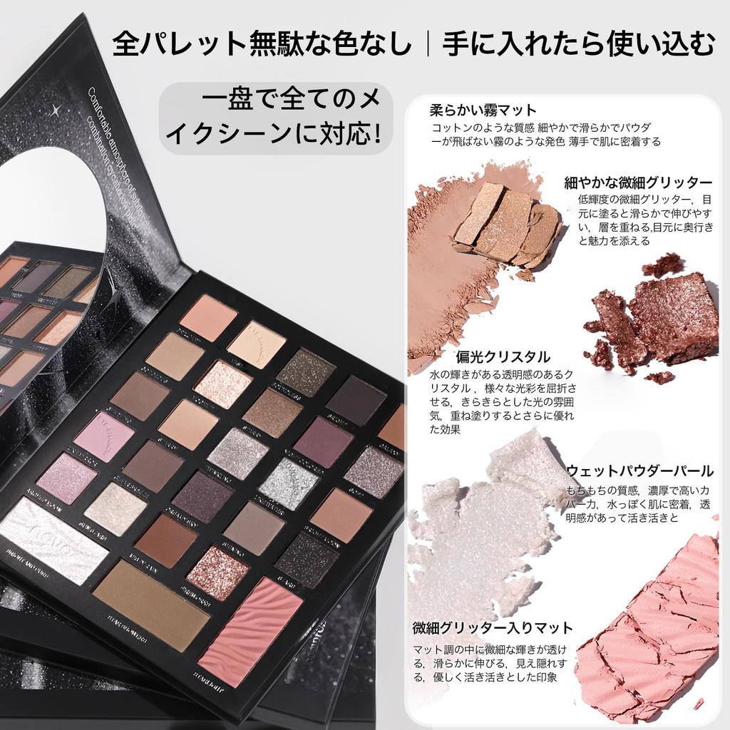 Wirwody Eyeshadow Palette, 27 Colors, Multifunctional Makeup Palette: Eyeshadow, Blush, Highlighter, and Shading All-in-One, 02 Clean White Floral