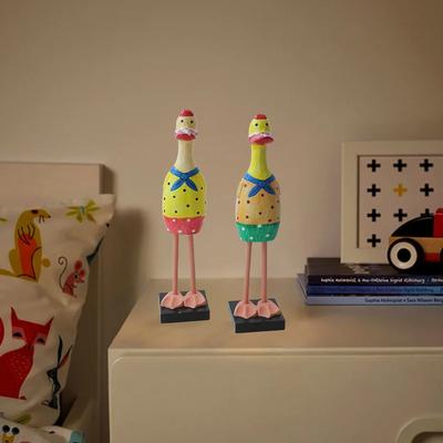 Ornament Rață Marină Nordică din Lemn, Figurine Decorative de Partiție pentru Dulap TV de Living, Decorațiune Creativă cu Animale pentru Birou