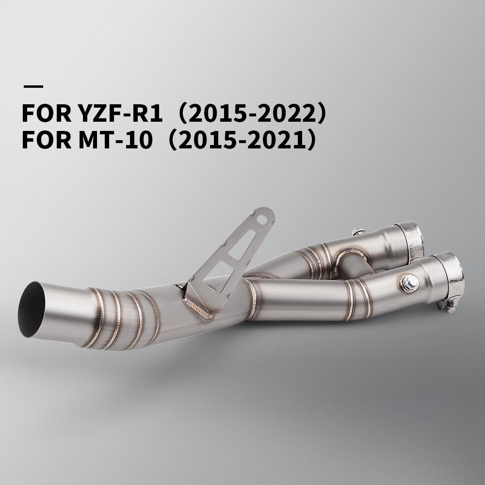 Slip On For YZF-R1 R1 R1M MT10 2015 - 2022 Motorcycle Exhaust Escape System Connect the original muffler Middle Pipe