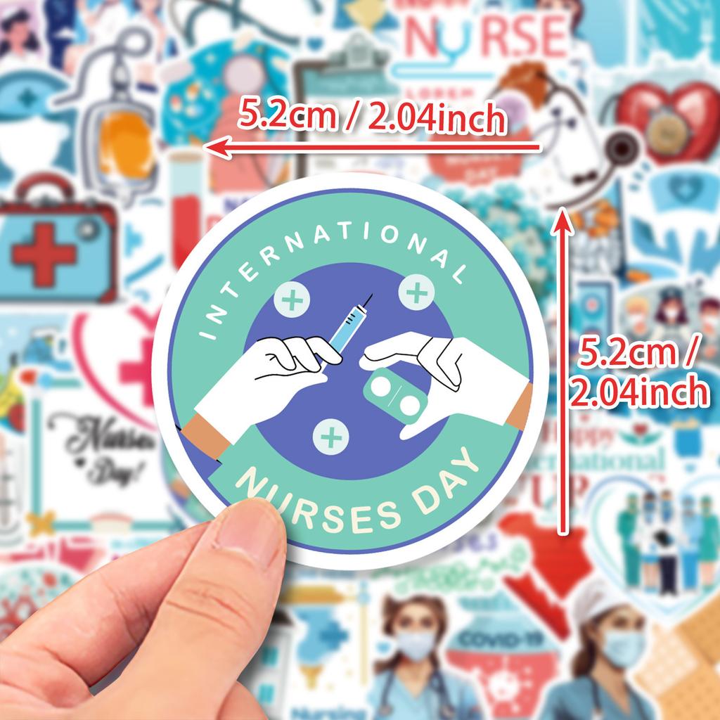 50 Light Blue Theme Hospital Small Icon Doctor Nurse Stickers Injection Clinic Decoration Nurses Stickers