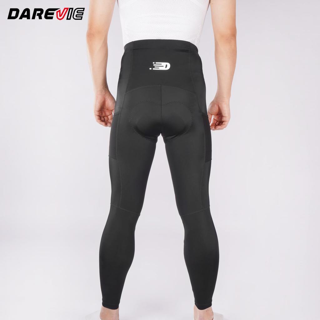 Darevie Long Cycling Pants for Road and with Pockets and Padded Cycle Shock Pain and DVP095 Men's Bicycles, Bikes, Racing, Tights, Absorption, Relief,
