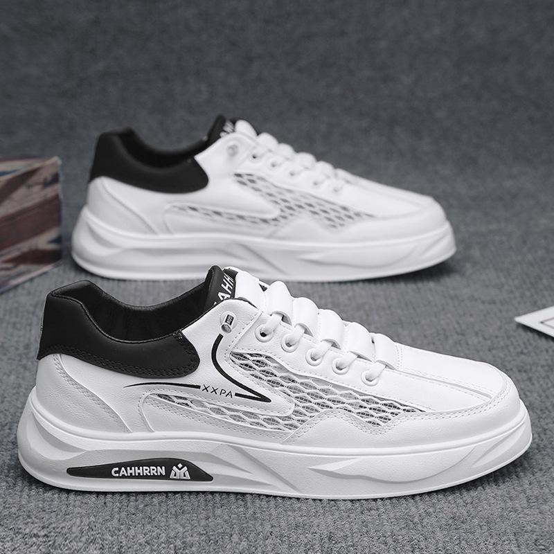 Summer Hollow Men'S Shoes Mesh Breathable Board Shoes Teenagers And Students Big Net Sports And Leisure Little White Shoes Men'S