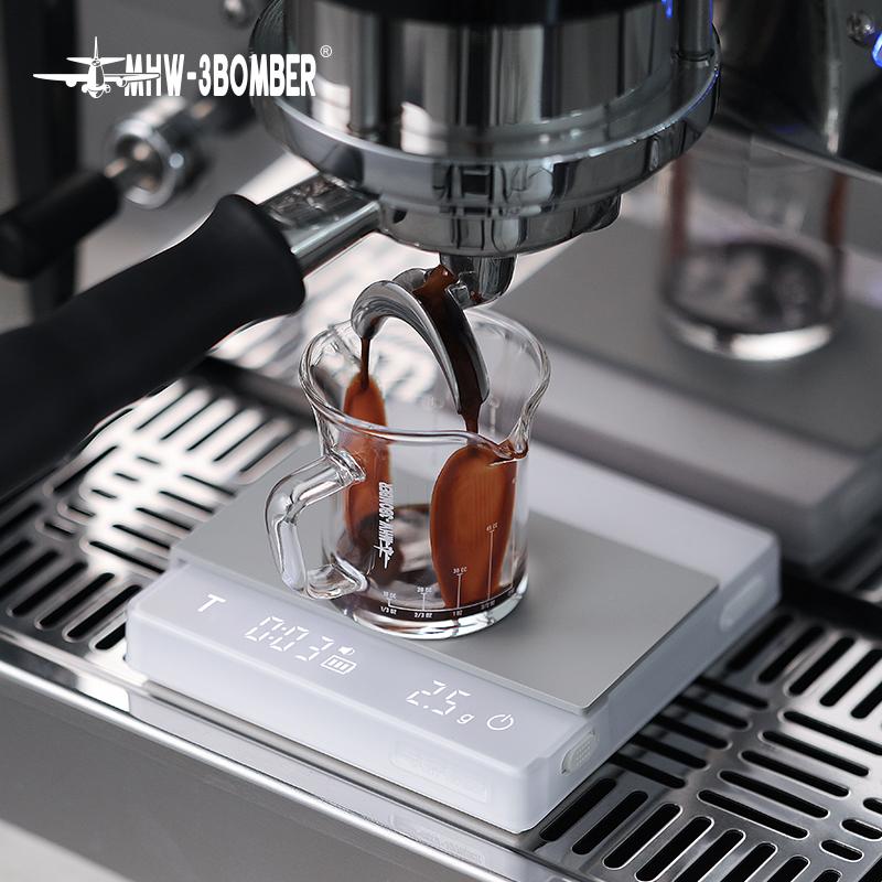 MHW-3BOMBER Digital Coffee Scale With Timer LED Screen Espresso USB 2kg Max.Weighing 0.1g High Precision Measures Kitchen Scale