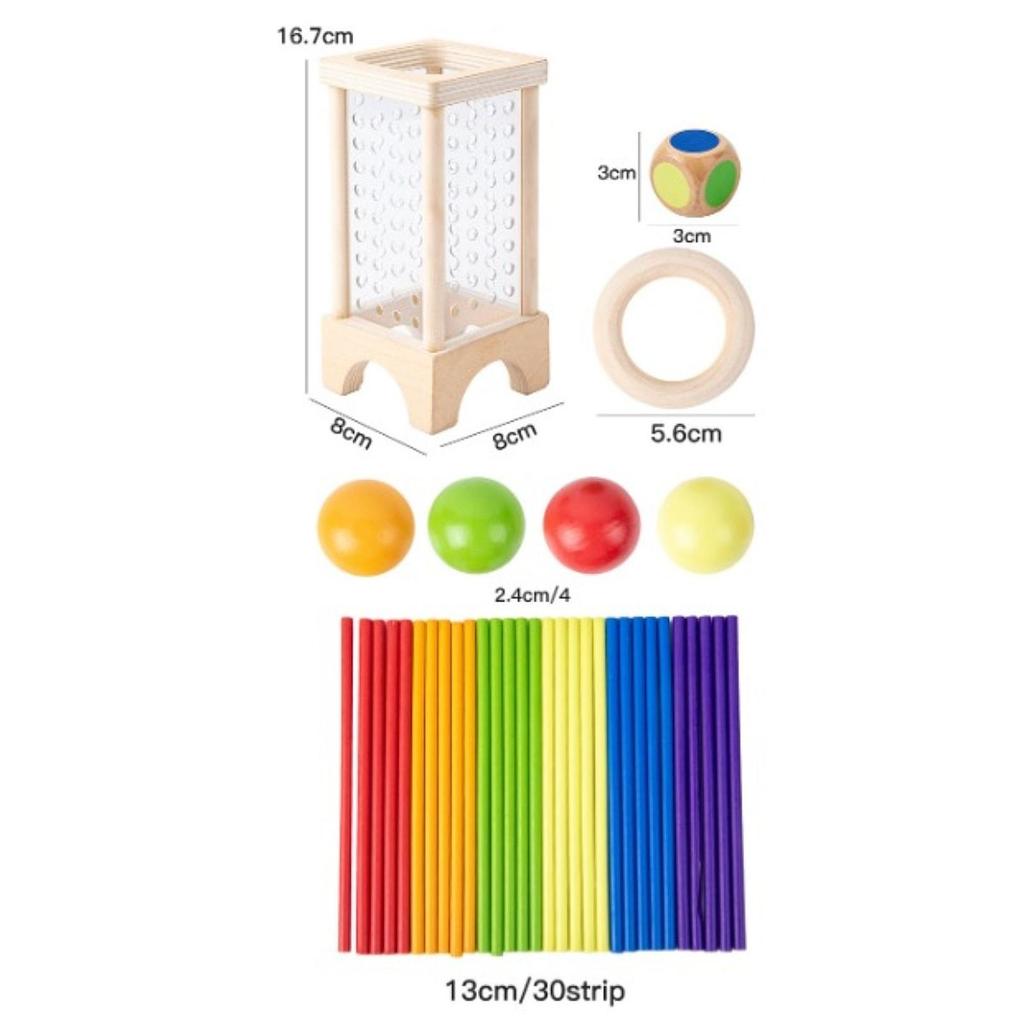 Joc de echilibru cu bețișoare colorate Jucărie Montessori Jucării de potrivire din lemn Abilități motorii fine Învățare matematică Jucării educaționale Copii
