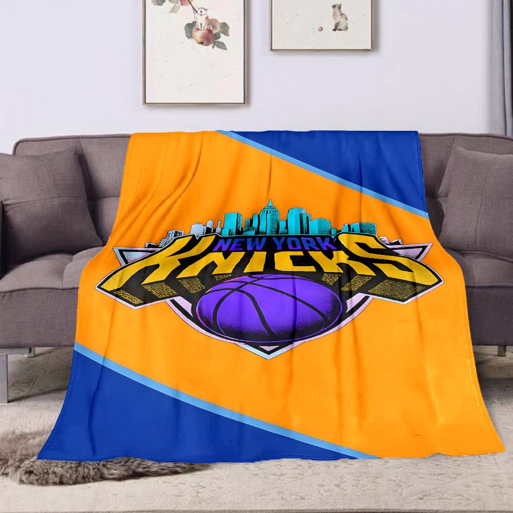 New York Knicks Basketball Logo Blanket Patterned Flannel Blanket Perfect for the Bedroom Living Room, Sofa, or a Little Nap