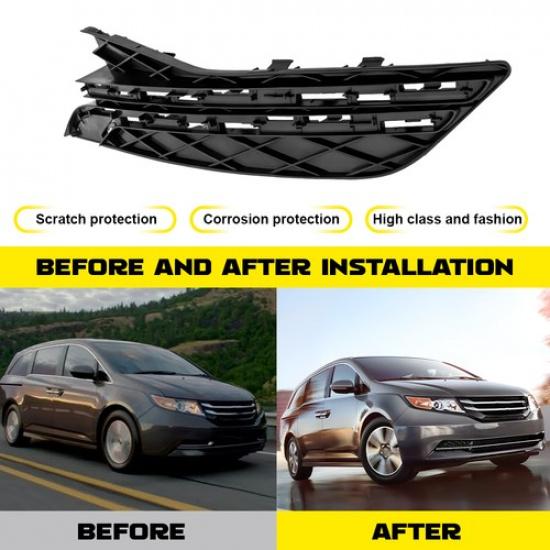 Front Bumper Fog Light Cover Bezel For Honda Odyssey 2014-2017 Passenger Black