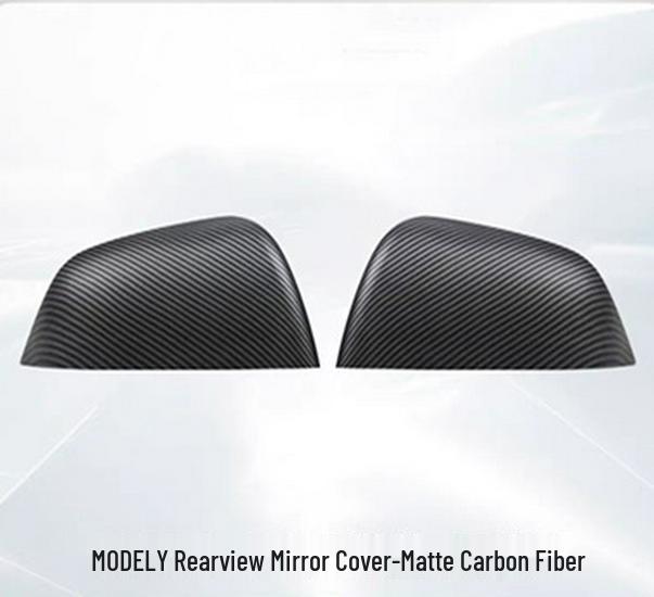 Tesla Model Y/3 Carbon Fiber Texture Rearview Mirror Cover – Backup Camera Shell Protector