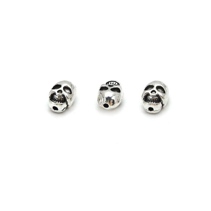20pcs/Lot Antique Silver Gold Skull Bead Spacer Bead Charms For DIY Beaded Bracelet Jewelry Handmade Making Supplies