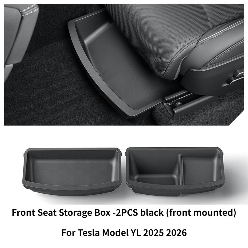 For Tesla Model YL 2025 2026 Under Seat Storage Box TPE Drawer Front Under Seat Organizer Trash Can Car Interior Accessories