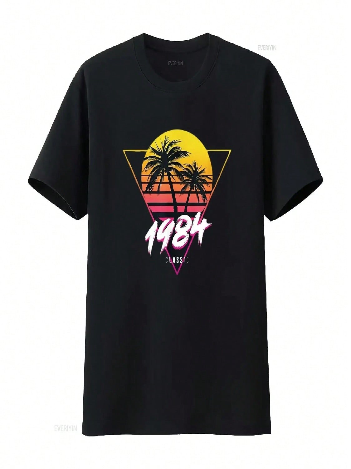 unisex 1984 T Shirt 35th Birthday Retro Synthwave Outrun White Medium Vintage Washed Casual Streetwear Breathable S разноцветный
