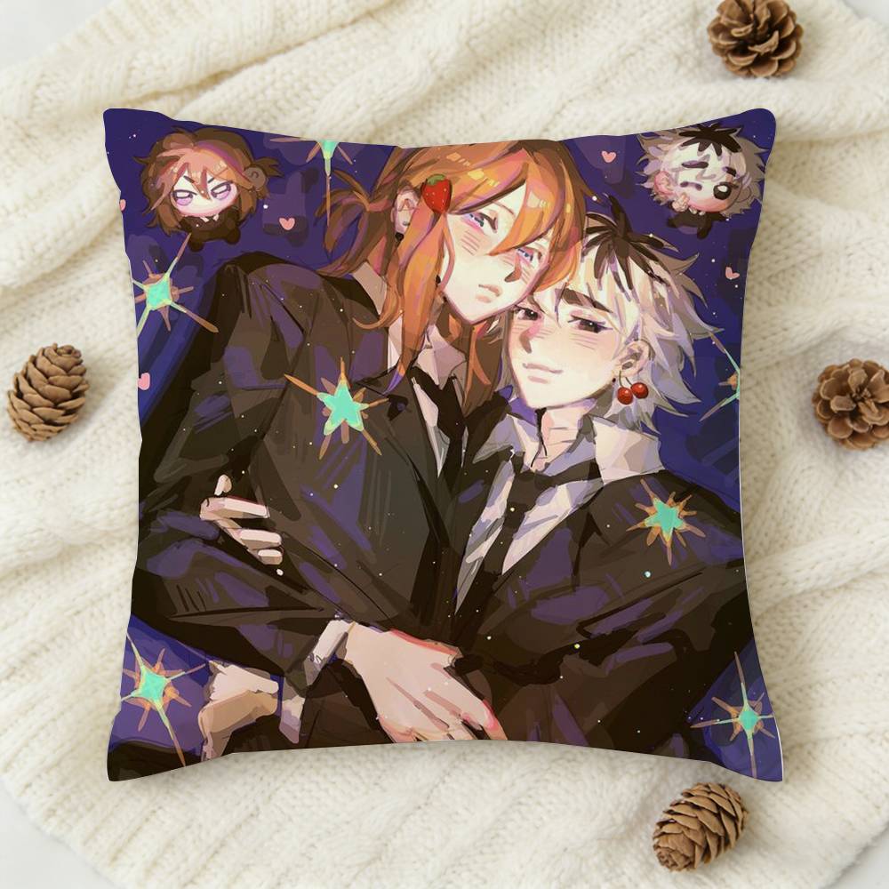 CCherry Crush Anime Doublesided Printed Square Decorative Cushion Cover for Sofa Living Room Home Decor