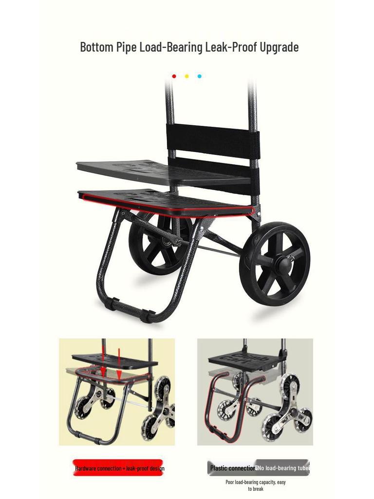 Leichter, faltbarer Einkaufswagen mit Griff