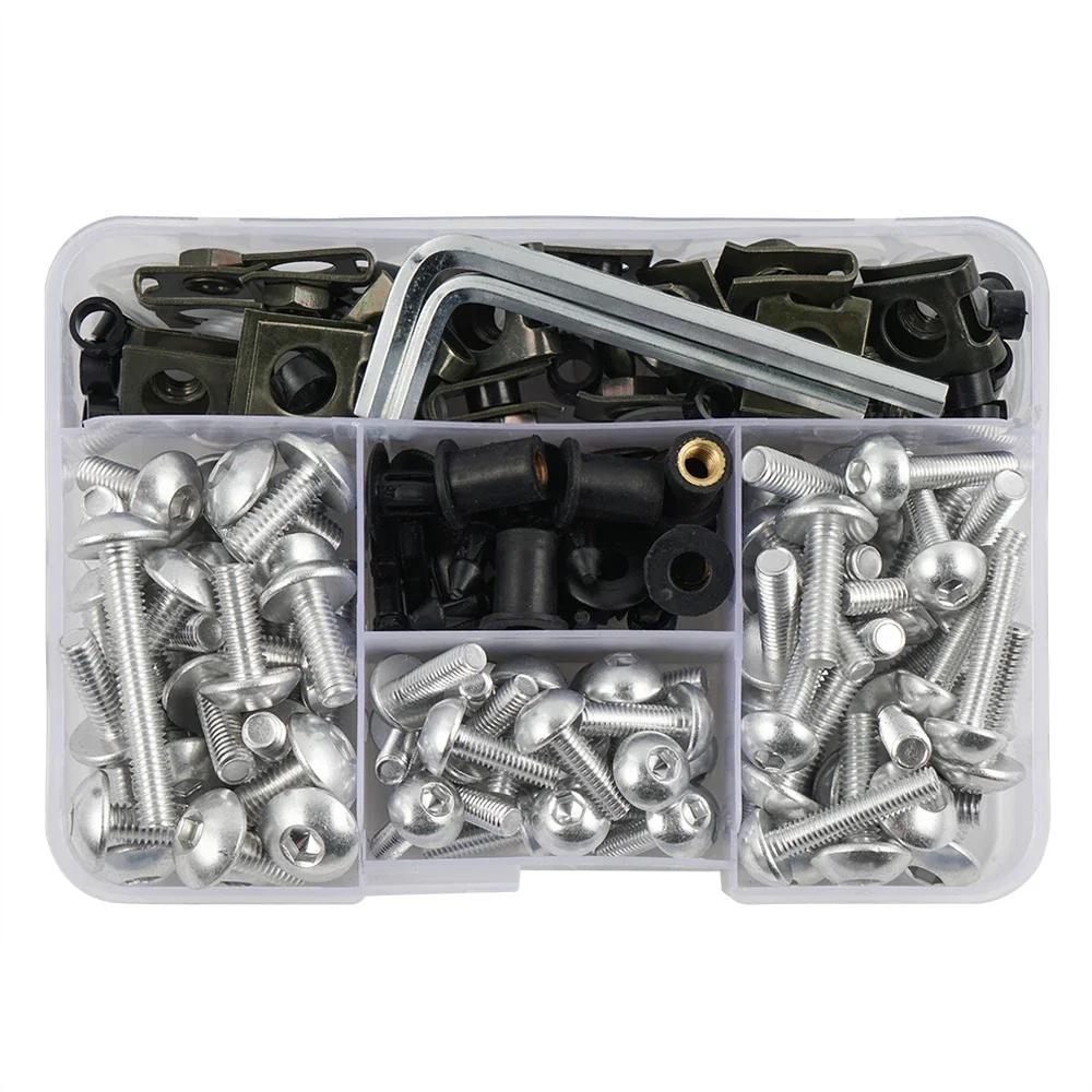 Clearance_190PCS CNC Motorcycle Full Fairing Bolts Kit Screws Nuts For HONDA XLV 600 650 700 TRANSALP NX 650 FMX 650 XRV650 TRX