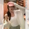 Korean Pure Desire Style White Lapel Collar Long-sleeved Shirt Women's Spring and Summer New Loose Fashion Casual Versatile Sunscreen Top