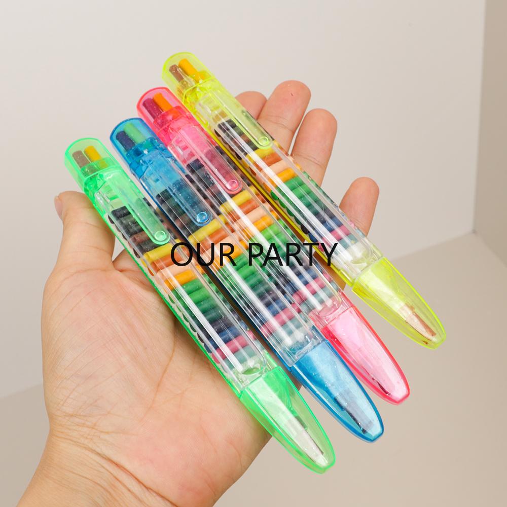 

4Pcs Rainbow 20 Colors Crayon Graffiti Wax Painting Pen for Kids Birthday Party Favors Kindergarten Rewards Gifts Pinata Fillers