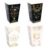 6pcs Eid Mubarak Paper Popcorn Box Ramadan Candy Cookie Snack Box 2025 Islamic Muslim Party Home Decor Supplies Eid Al-Fitr Gift