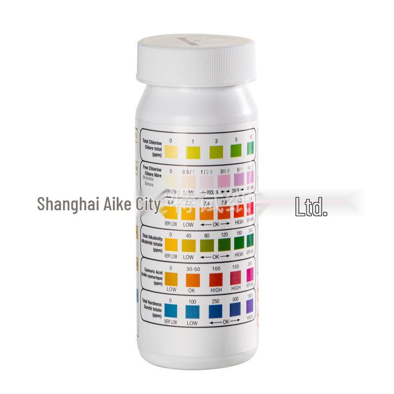 Cross-Border 6-in-1 Water Test Strips: pH, Total Hardness, Chlorine & Alkalinity