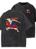Vintage Knight Horse Graphic Washed T Shirt Women Retro Medieval Warrior Print Tee Harajuku Streetwear Casual Short Sleeve
