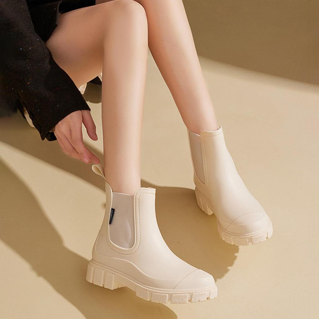 Moerstar Rain Side Short Suitable for Rainy and All Perfect for Outdoor and Work Japanese Shoe Size Women's Boots, Gore, Waterproof, Boots, Non-Slip,