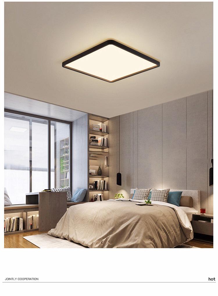 Nordic Modern Minimalist LED Ceiling Light - Ultra-Bright Rectangular/Square Fixture for Bedroom and Living Room