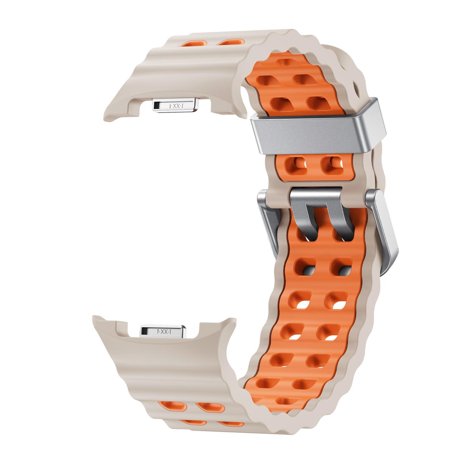 

Two-Tone Sports Silicone Strap For Samsung Galaxy Watch 8 2025 Marine Band Bracelet For Galaxy 8 Classic /8 40 44mm Watchband Watch 8 Classic 46MM