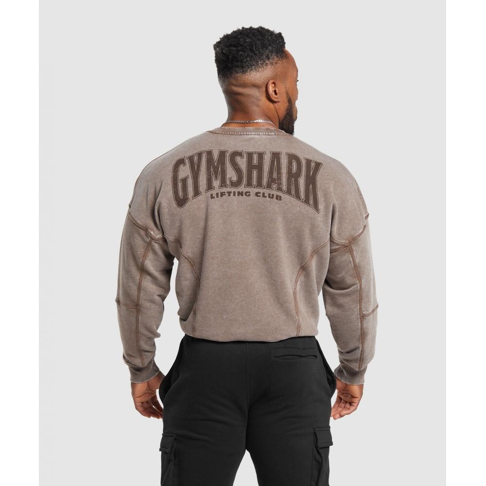 

GYMSHARK Heritage Washed Crew Penny Brown A4A8F NB7Q