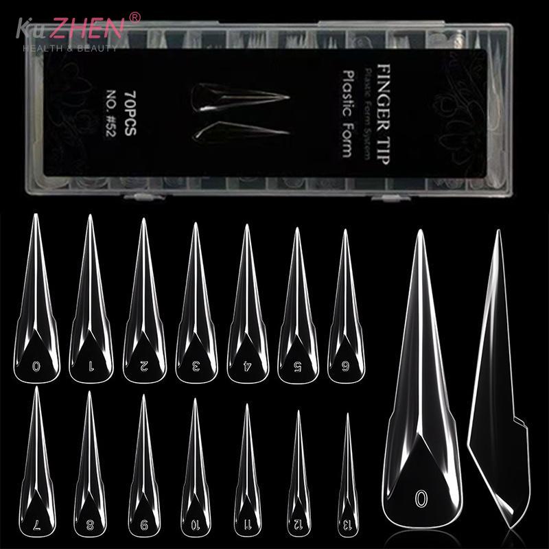 70 PCS Mechanical Dragon Claw Dual Nail Forms For Poly Extension Gel Nail Molds Nail Extension Forms For Building Gel Manicure