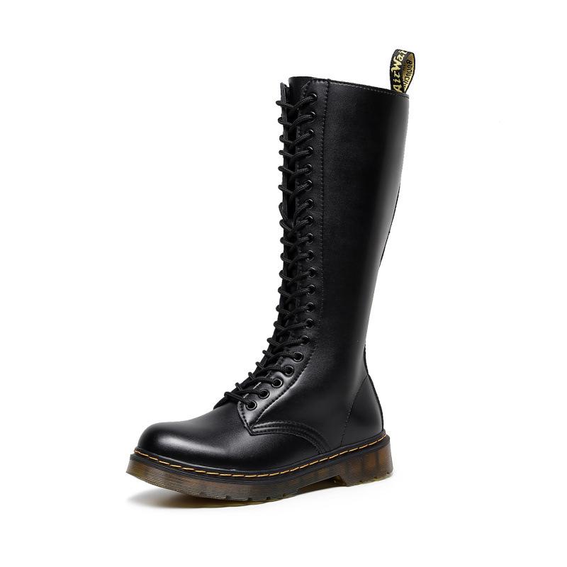 

High Top Martin Boots Long Boots Women s Hole Top Short Boots Children s Leather Round Head Trend Martin 35 чёрный
