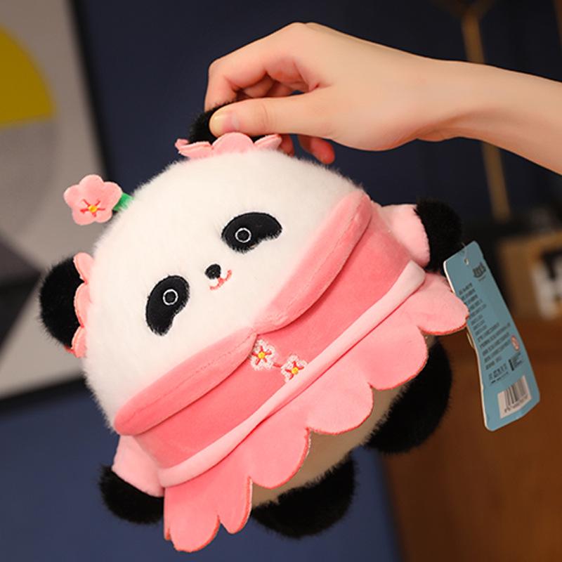 Cute National Trend Plum Orchid Bamboo Chrysanthemum Panda Doll Chinese Style Giant Panda Doll Plush Toy Little Panda Pendant