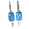 Retro Geometric Blue Gemstone Earrings for Women, Elegant Versatile Fashion Jewelry