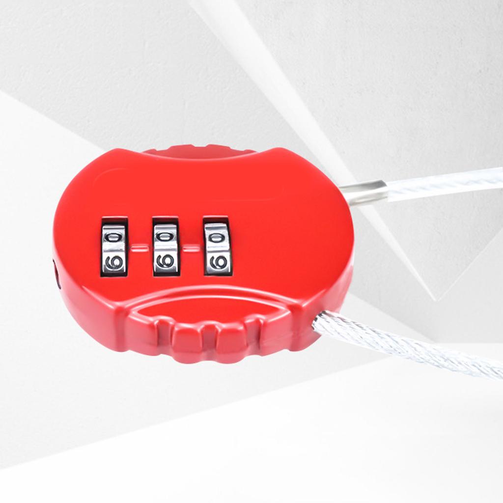 Kombinovaný lankový zámek na batoh, kolo, MTB, protizlodějský zámek, 13cm lanko, 3místný zámek na helmu, multifunkční zámek na tašku