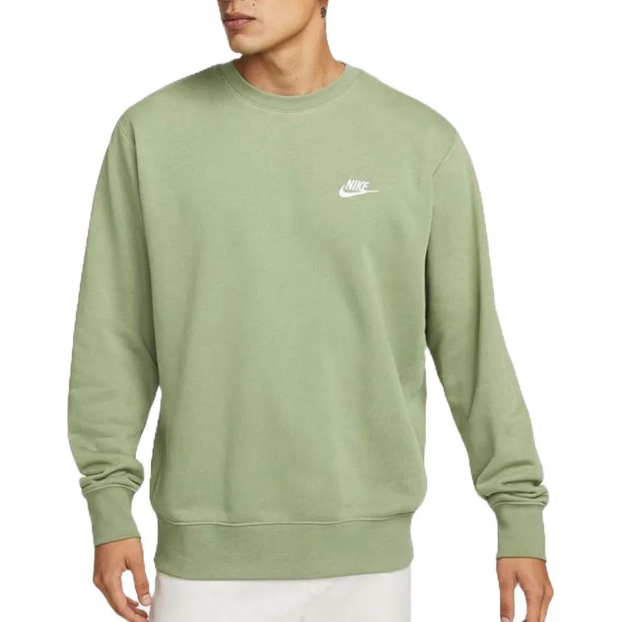 Nike Logo Fitted Crew Neck Long Sleeve Sweatshirt Men Tops Green BV2667-386