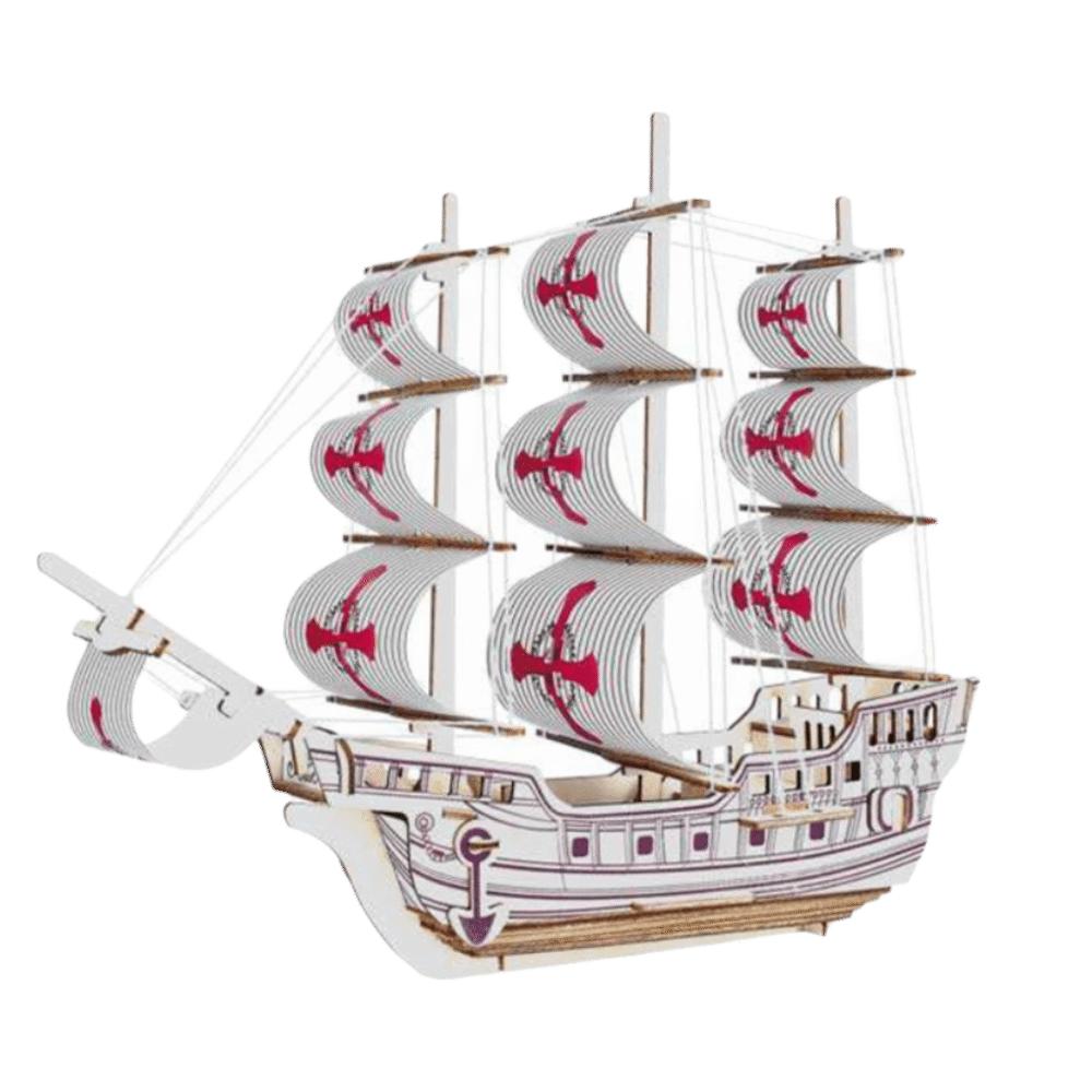 3D Construction Wooden Model Kit Wooden Material Pirate Ship Model DIY Assembled Model  Home Decor
