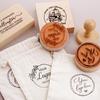 Custom Logo Stamp, Round Wooden Personalized Rubber Stamp, Business Stamps, Book Stamp, Wedding and Packaging Seal(ink Pad Not Included)
