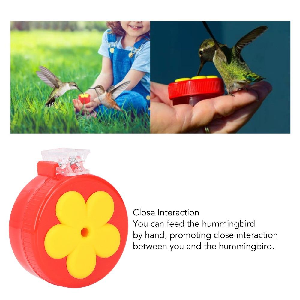 4sets ABS Hummingbird Clip Feeder With Brushes Flower Hummingbird Feeder Outdoor Use