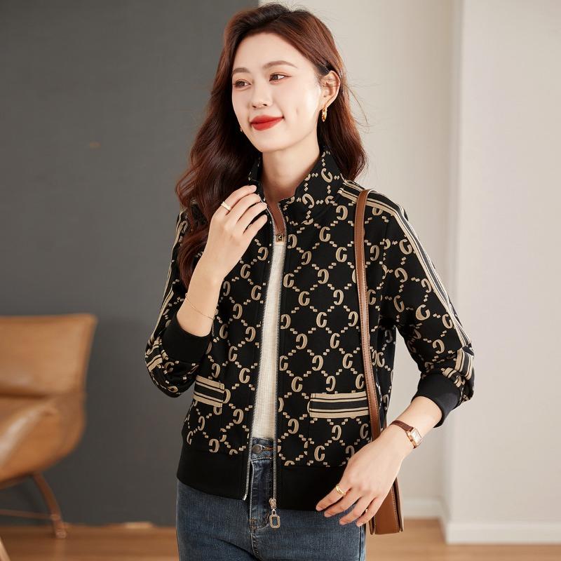 

Женский тонкий кардиган с воротником-стойкой на молнии на весну и осень M чёрный