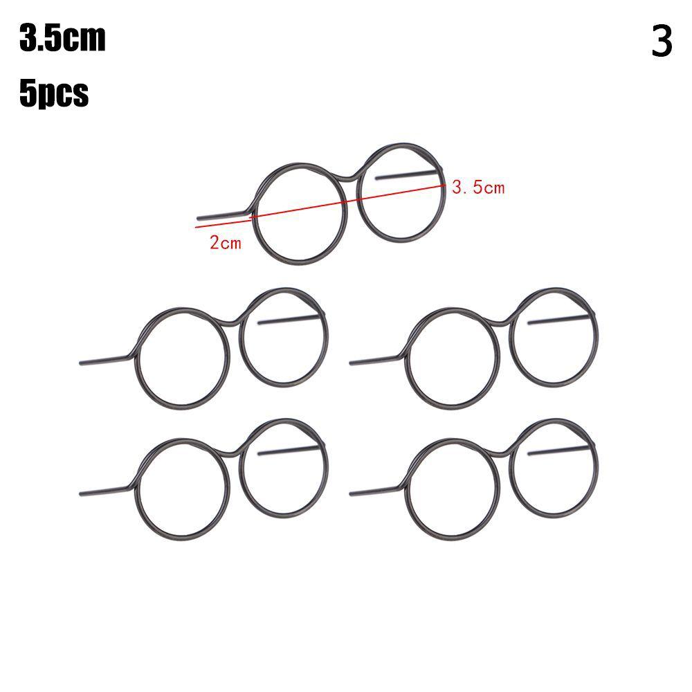 5PCS Doll Accessories Alloy Cute Doll Glasses Round Frame Black Lensless