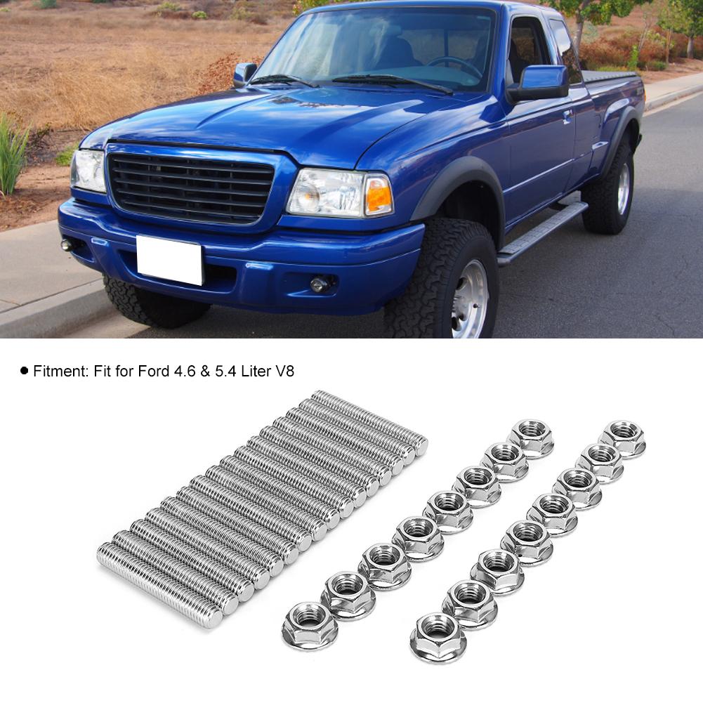 Zestaw śrub i nakrętek do kolektora wydechowego ze stali nierdzewnej N811313S431 pasuje do Forda 4.6&5.4 litra V8